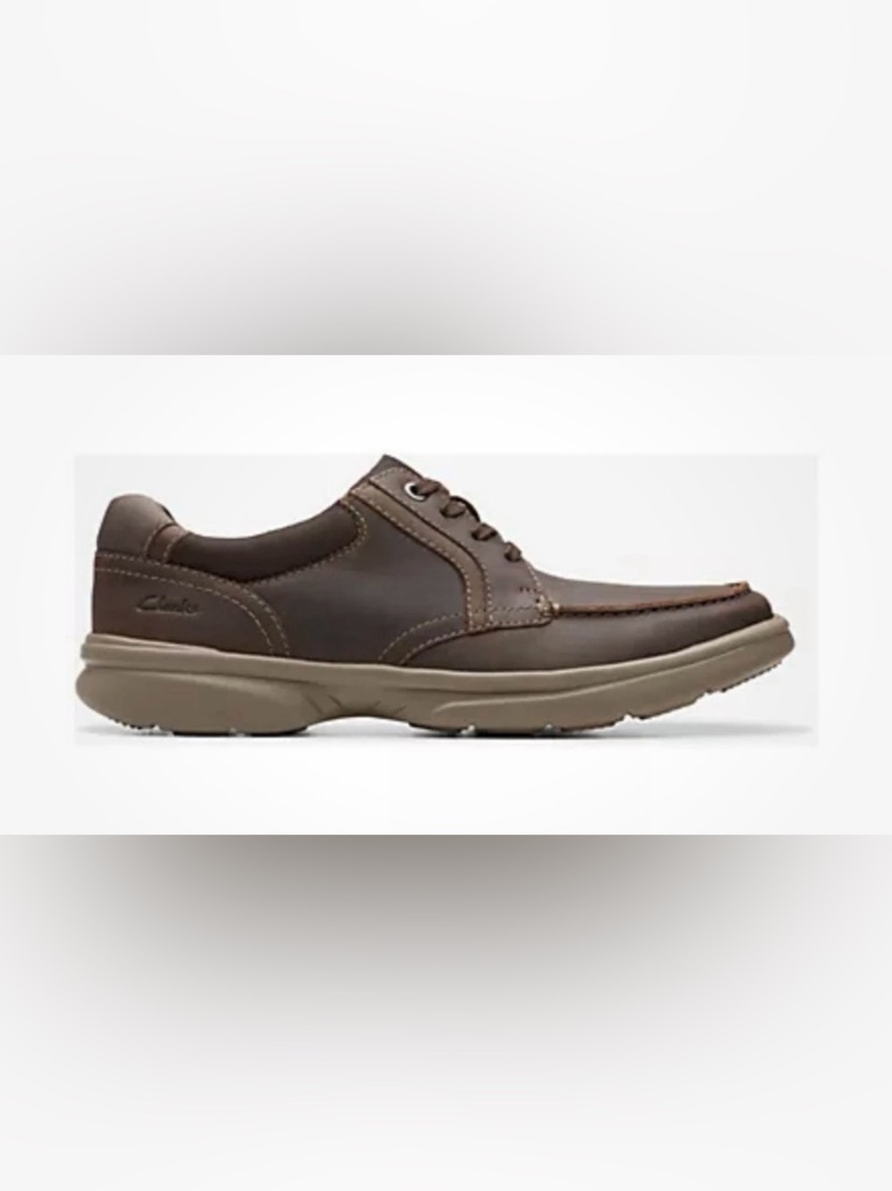 Clarks Dark Brown Leather Lace-Up Derby with Tan Sole